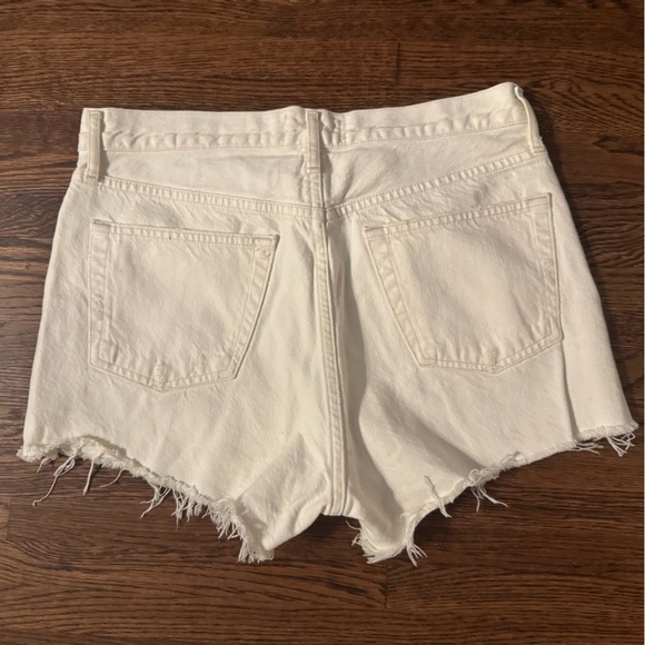 Agolde White Jean Parker Vintage Denim Cutoff Fringe Shorts Size 27 - Picture 11 of 11